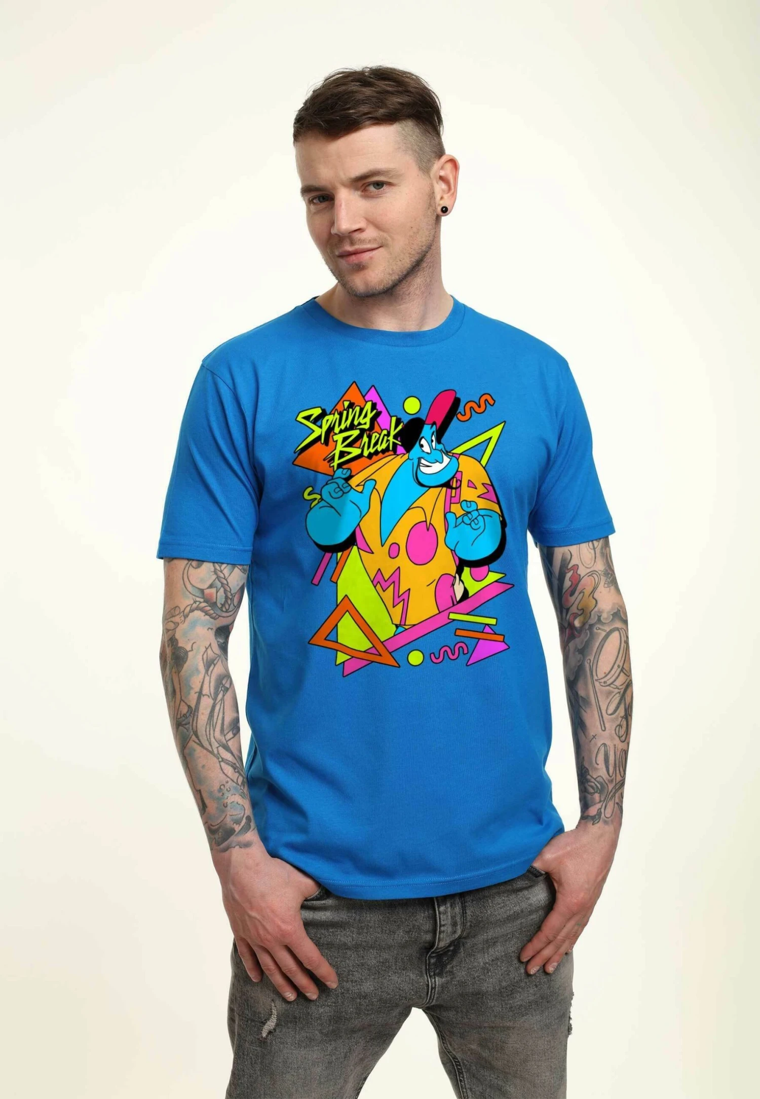 Disney Aladdin Spring Break UnisexT-Shirt Con StampaBright Blue Uomo T-shirt E Polo H3A2102MH-K11 3 Disney Aladdin Spring Break UnisexT-Shirt Con StampaBright Blue Uomo T-shirt E Polo H3A2102MH-K11 - immagine 3
