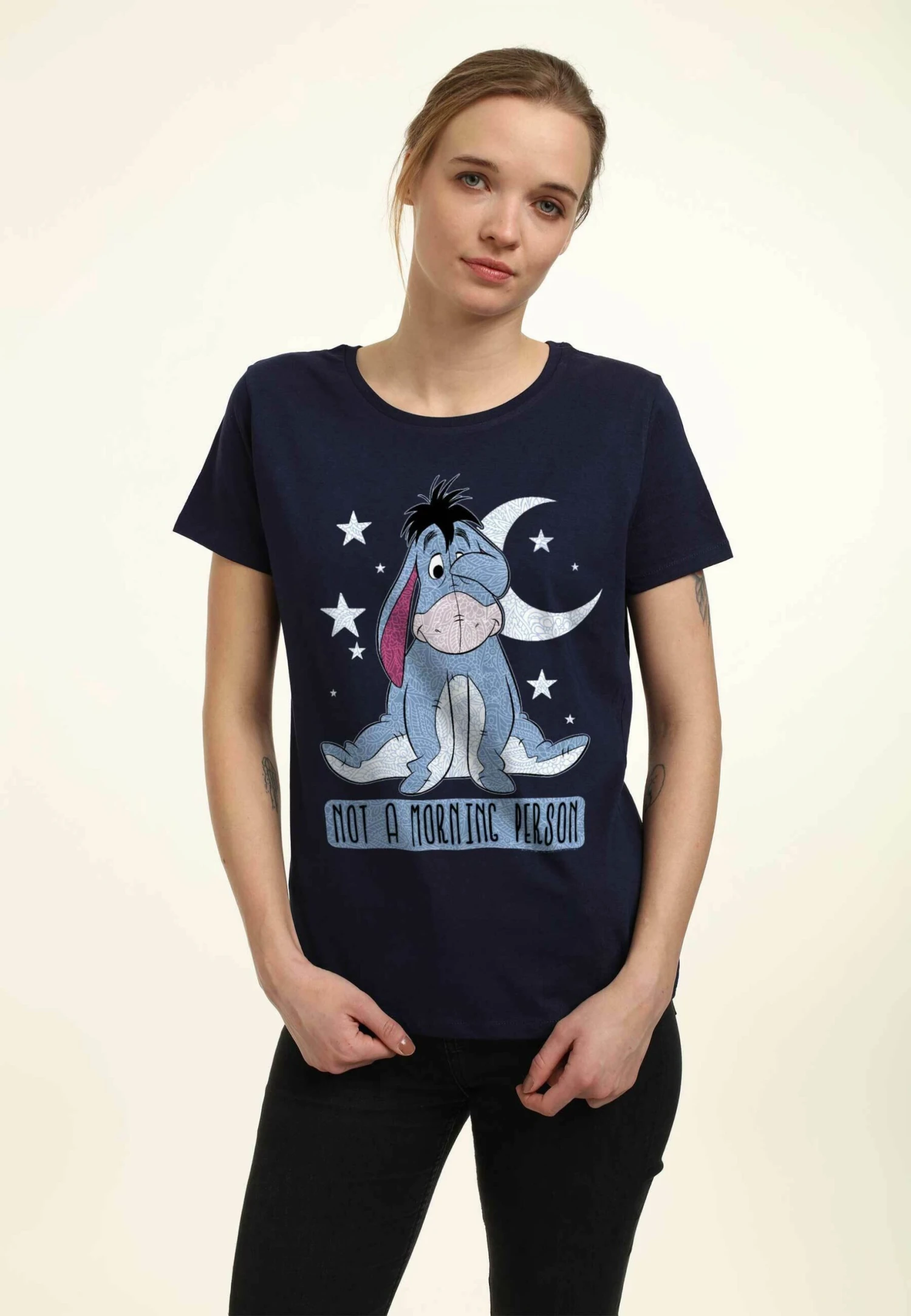 Disney Winnie The Pooh Eeyore Not MorningT-Shirt Con StampaNavy Blue Donna T-shirt E Top H3A2102SH-K11 4 Disney Winnie The Pooh Eeyore Not MorningT-Shirt Con StampaNavy Blue Donna T-shirt E Top H3A2102SH-K11 - immagine 4