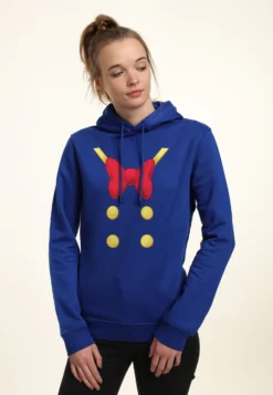 Disney Classic Mickey Donald - Felpa Con Cappuccio - Royal Blue