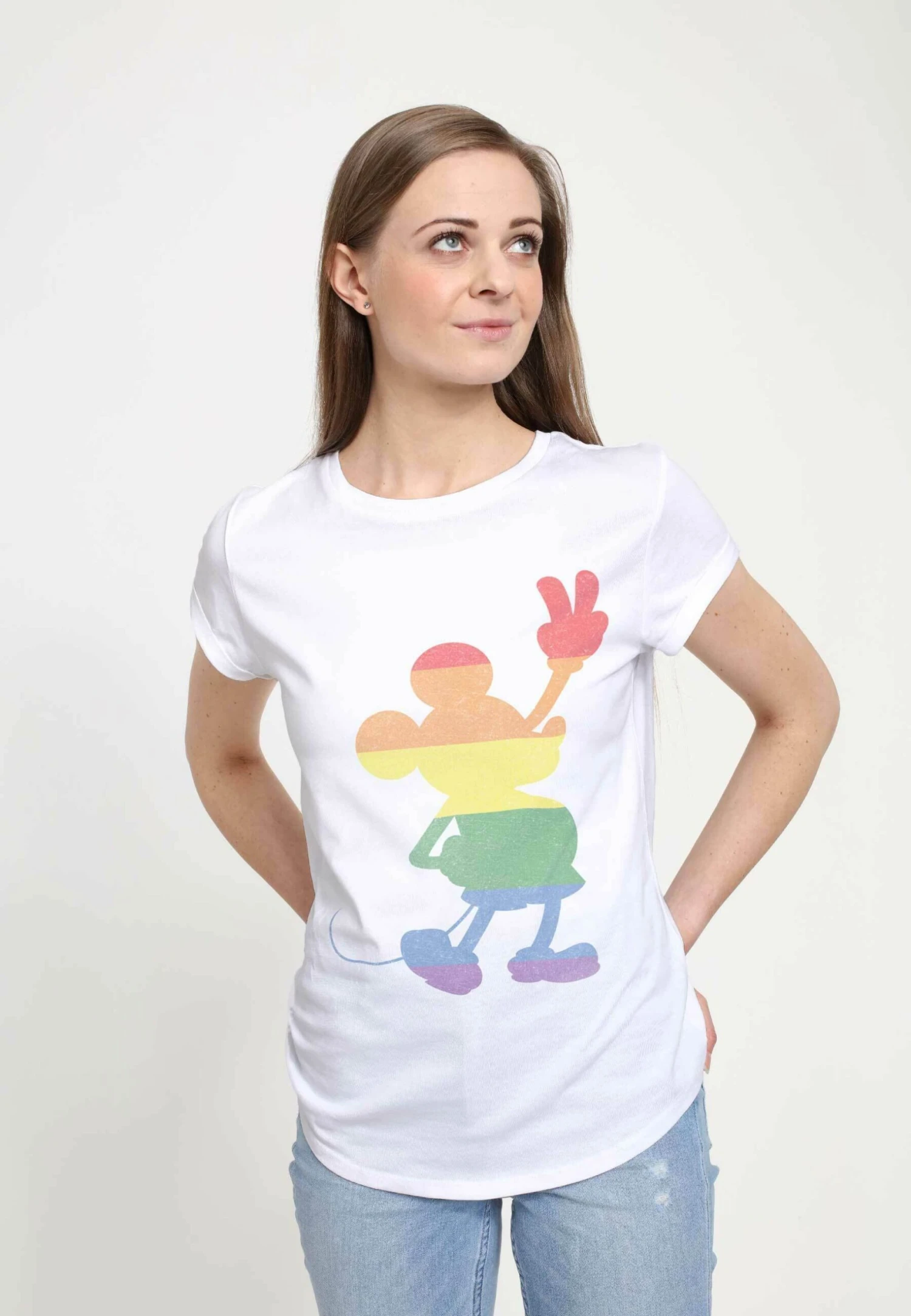 Disney Mickey Classic Love Is Love Pride MickeyT-Shirt Con StampaWhite Donna T-shirt E Top H3A21D11D-A11 3 Disney Mickey Classic Love Is Love Pride MickeyT-Shirt Con StampaWhite Donna T-shirt E Top H3A21D11D-A11 - immagine 3
