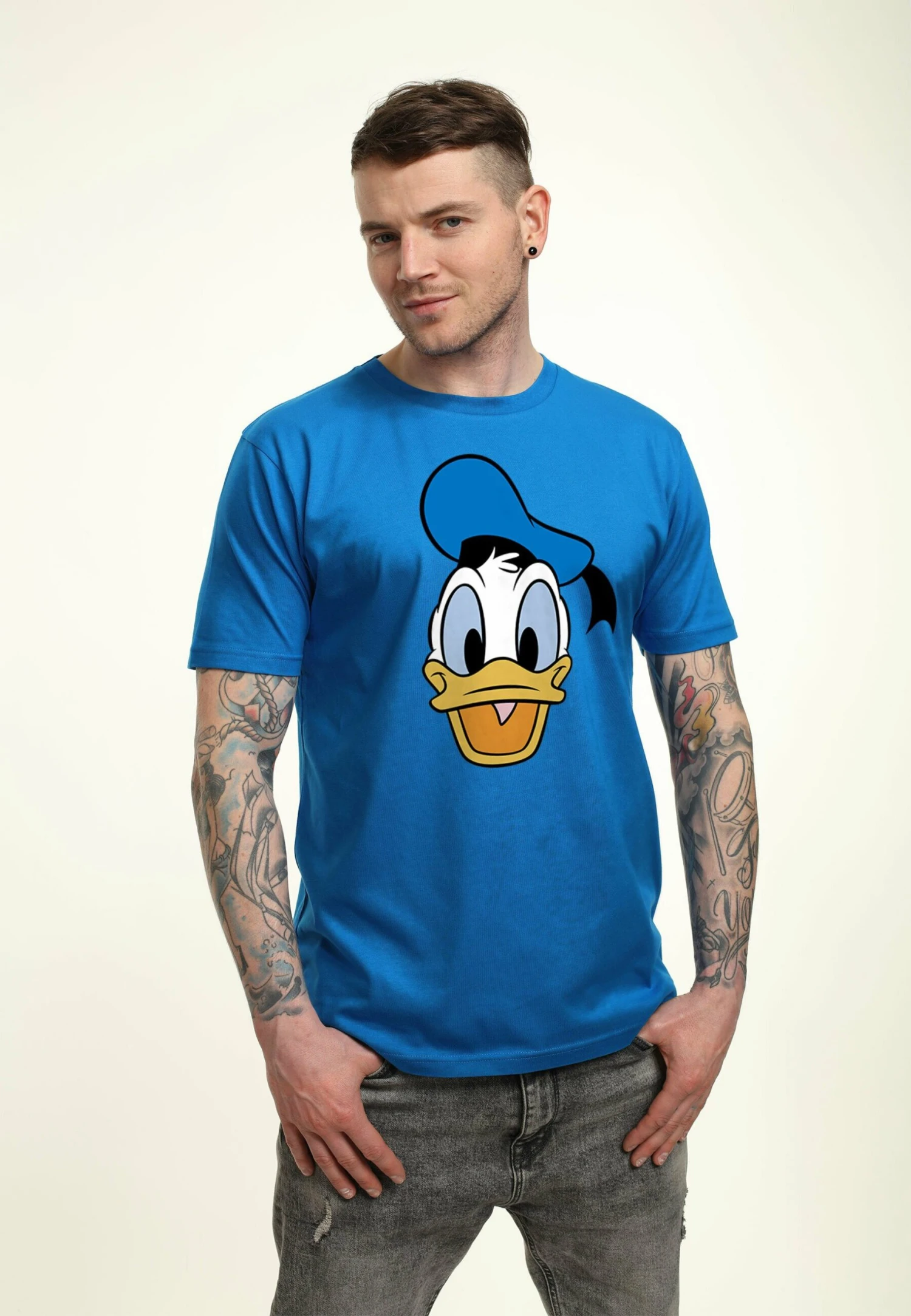 Disney Classic Mickey Big Face Donald T-Shirt Con StampaBright Blue Uomo T-shirt E Polo H3A22O10F-K11 3 Disney Classic Mickey Big Face Donald T-Shirt Con StampaBright Blue Uomo T-shirt E Polo H3A22O10F-K11 - immagine 3