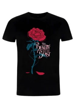Disney BeautyThe Beast: Live Action Logo RoseT-Shirt Con StampaBlack Donna T-shirt E Top H3A21D4YY-Q11