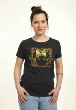 Disney Mickey Classic Leopard Square MinnieT-Shirt Con StampaBlack Donna T-shirt E Top H3A21D2AA-Q11