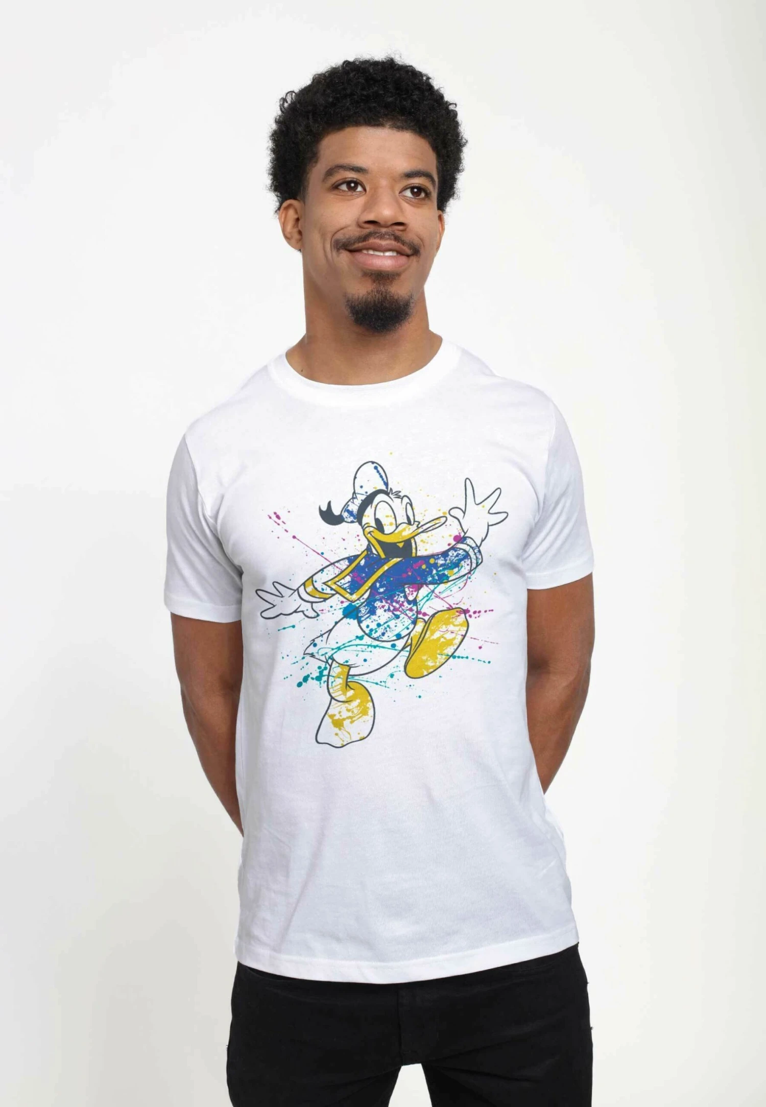 Disney Classic Mickey Splatter Donald UnisexT-Shirt Con StampaWhite Uomo T-shirt E Polo H3A22O077-A11 3 Disney Classic Mickey Splatter Donald UnisexT-Shirt Con StampaWhite Uomo T-shirt E Polo H3A22O077-A11 - immagine 3