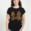 Disney Mickey Classic Animal Print BowT-Shirt Con StampaBlack Donna T-shirt E Top H3A21E05O-Q11