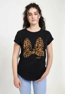 Disney Mickey Classic Animal Print BowT-Shirt Con StampaBlack Donna T-shirt E Top H3A21E05O-Q11