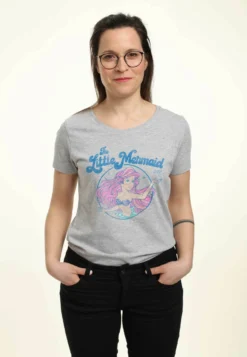 Disney The Little Mermaid Faded ArielT-Shirt Con StampaHeather Grey Donna T-shirt E Top H3A21D1GR-C11
