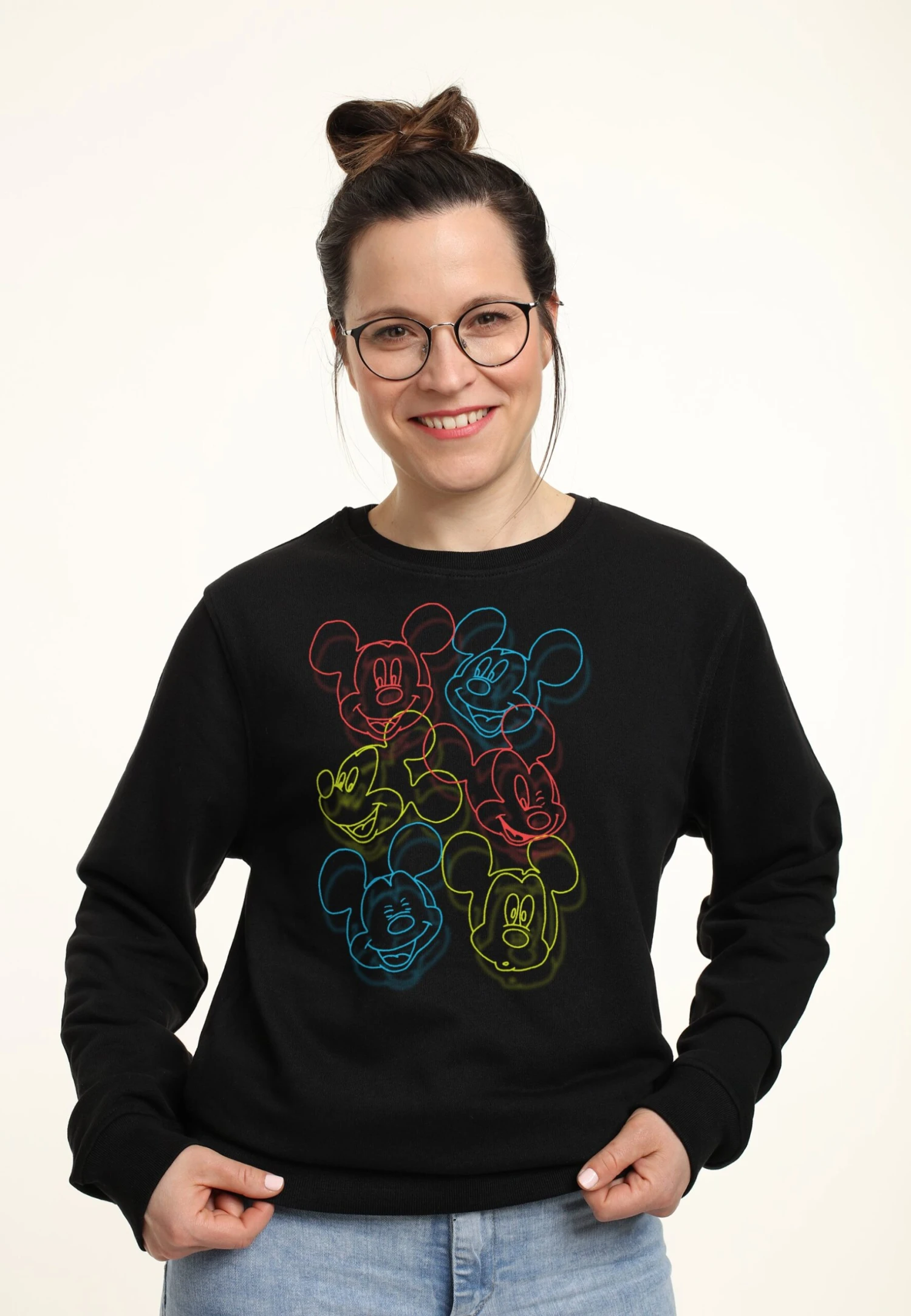 Disney Classic Mickey Neon HeadsFelpaBlack Donna Felpe H3A21J88D-Q11 1 Disney Classic Mickey Neon HeadsFelpaBlack Donna Felpe H3A21J88D-Q11
