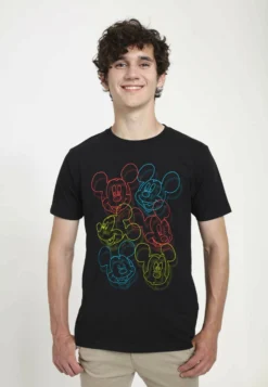 Disney Classic Mickey Neon Heads UnisexT-Shirt Con StampaBlack Uomo T-shirt E Polo H3A21028D-Q11