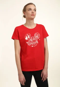 Disney Mickey & Friends Holiday EarsT-Shirt Con StampaRed Donna T-shirt E Top H3A21DAF6-G11