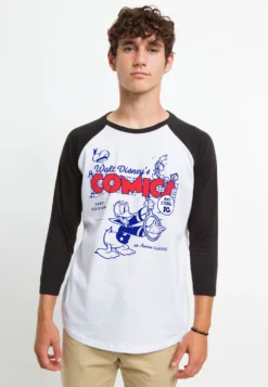 Disney Classic Mickey Donalds Comic CoverMaglietta A Manica LungaWhite Black Uomo T-shirt E Polo H3A22O5SQ-A11