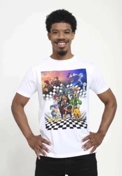 Disney Kingdom Hearts Group Checkers UnisexT-Shirt Con StampaWhite Uomo T-shirt E Polo H3A21029I-A11