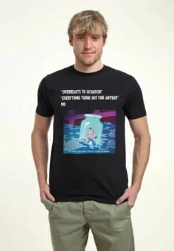 Disney Alice In Wonderland Anxiety MemeT-Shirt Con StampaNavy Blue Uomo T-shirt E Polo H3A2102ML-K11