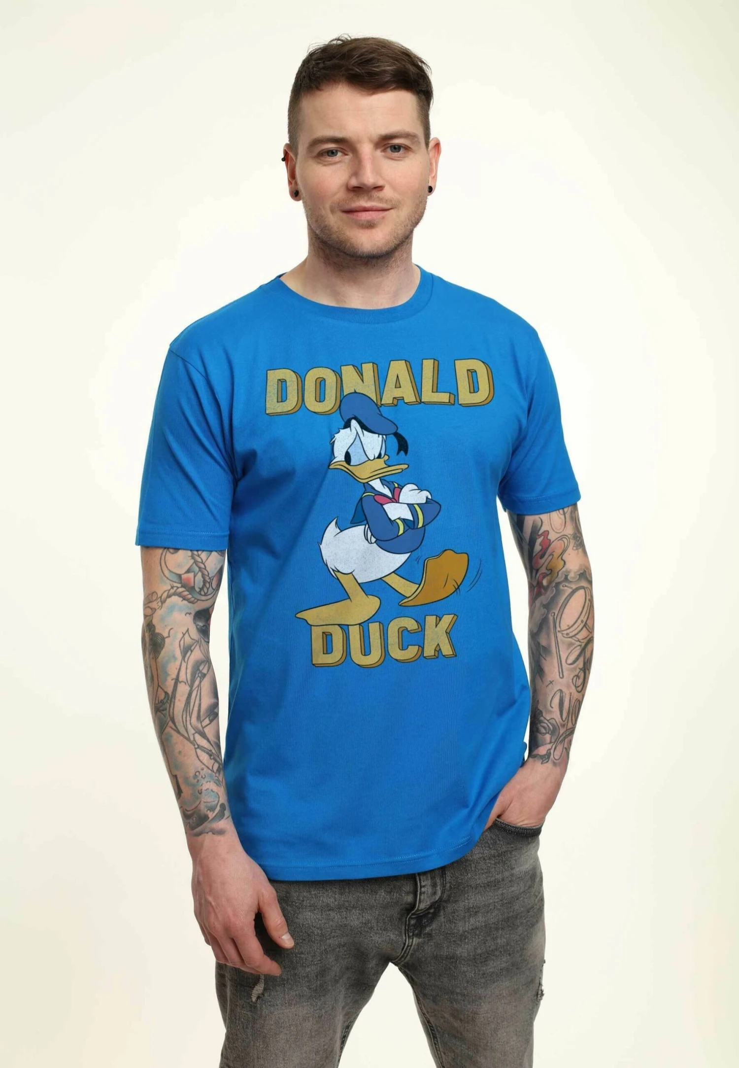 Disney Classic Mickey Donald Duck T-Shirt Con StampaBright Blue Uomo T-shirt E Polo H3A22O0VF-K11 1 Disney Classic Mickey Donald Duck T-Shirt Con StampaBright Blue Uomo T-shirt E Polo H3A22O0VF-K11
