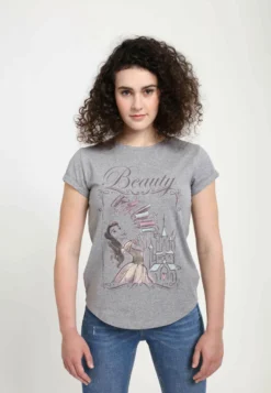 Disney Beauty & The Beast Beauty BooksT-Shirt Con StampaMelange Grey Donna T-shirt E Top H3A21D01Q-C11