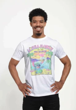 Disney Lilo & Stitch Visit The Islands UnisexT-Shirt Con StampaWhite Uomo T-shirt E Polo H3A2101KF-A11