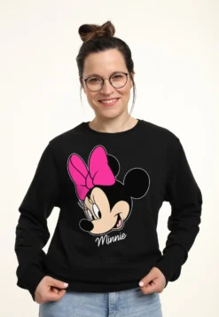 Disney Classic Mickey Minnie Big FaceFelpaBlack Donna Felpe H3A21J87L-Q11