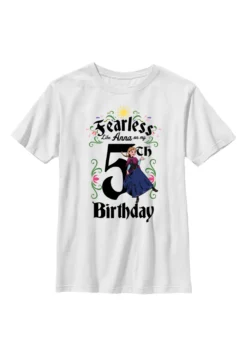 Disney Frozen Anna Birthday 5T-Shirt Con StampaWhite Bambini T-shirt & Top H3A26G18P-A11