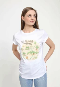 Disney Winnie The Pooh 100 Acre MapT-Shirt Con StampaWhite Donna T-shirt E Top H3A21D09G-A11