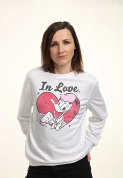Disney Mickey Classic In Love DonaldFelpaWhite Donna Felpe H3A21J7JJ-A11