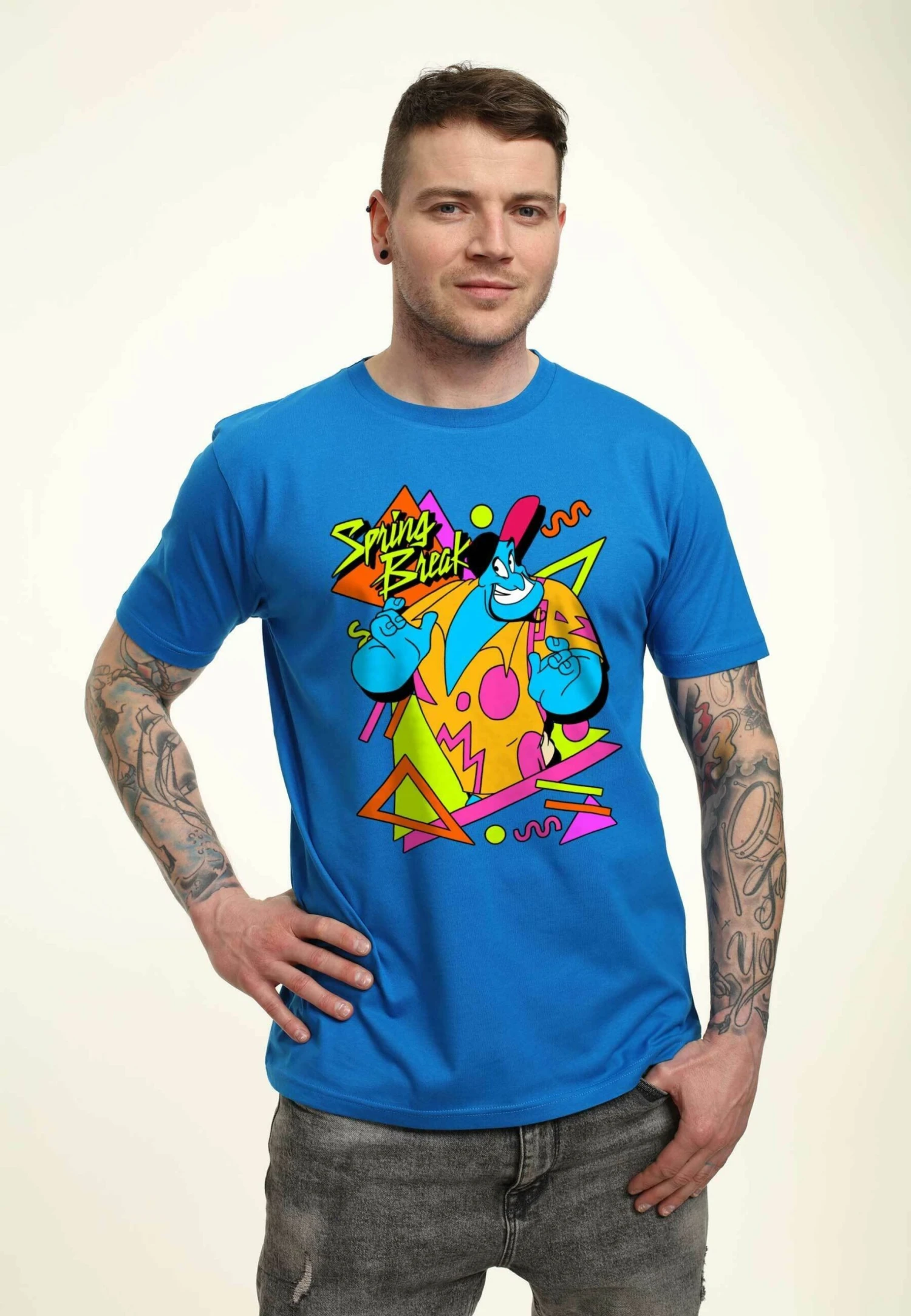 Disney Aladdin Spring Break UnisexT-Shirt Con StampaBright Blue Uomo T-shirt E Polo H3A2102MH-K11 4 Disney Aladdin Spring Break UnisexT-Shirt Con StampaBright Blue Uomo T-shirt E Polo H3A2102MH-K11 - immagine 4