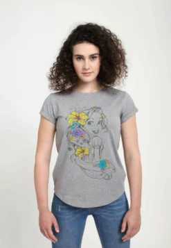 Disney Tangled Rapunzel SketchT-Shirt Con StampaMelange Grey Donna T-shirt E Top H3A21D02T-C11