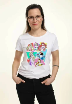 Disney Princesses Neon PopT-Shirt Con StampaWhite Donna T-shirt E Top H3A21D34F-A11