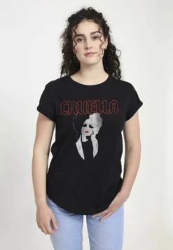 Disney Dnca Cruella Rock TT-Shirt Con StampaBlack Donna T-shirt E Top H3A21D0TL-Q11