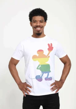 Disney Mickey Classic Love Is Love Pride Mickey UnisexT-Shirt Con StampaWhite Uomo T-shirt E Polo H3A2102BD-A11