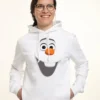 Disney Frozen Olaf FaceFelpa Con CappuccioWhite Donna Felpe H3A21J4MM-A11