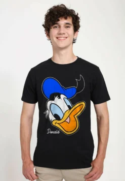 Disney Classic Mickey Donald Big Face UnisexT-Shirt Con StampaBlack Uomo T-shirt E Polo H3A22O02U-Q11