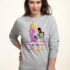 Disney Wreck-It Ralph 2 Long Hair Rapunzel VanellopeFelpaHeather Grey Donna Felpe H3A21J6D1-C11