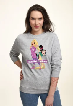 Disney Wreck-It Ralph 2 Long Hair Rapunzel VanellopeFelpaHeather Grey Donna Felpe H3A21J6D1-C11