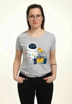 Disney Pixar Wall E Wall-E HolidayT-Shirt Con StampaHeather Grey Donna T-shirt E Top H3A21D1P6-C11