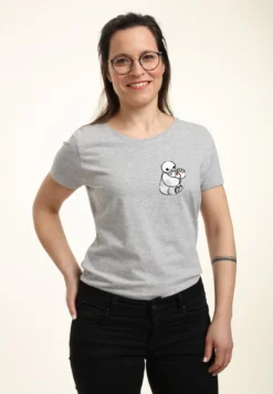 Disney Big Hero 6 Movie Baymax KittyT-Shirt Con StampaHeather Grey Donna T-shirt E Top H3A21D8V1-C11