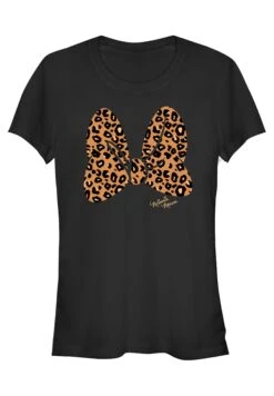 Disney Mickey Classic Animal Print Bow - T-Shirt Con Stampa - Black