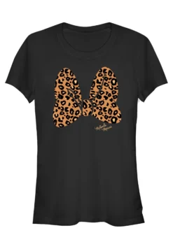 Disney Mickey Classic Animal Print Bow - T-Shirt Con Stampa - Black