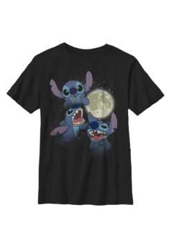 Disney Lilo & Stitch Three Stitch MoonT-Shirt Con StampaBlack Bambini T-shirt & Top H3A26G0RR-Q11