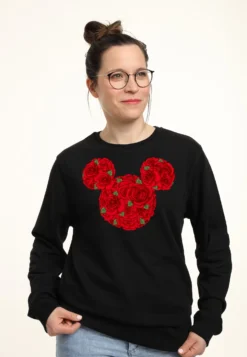Disney Mickey Classic Mickey Mouse RosesFelpaBlack Donna Felpe H3A21J5MW-Q11