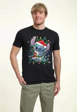 Disney Lilo & Stitch Stitch Xmas Lights UnisexT-Shirt Con StampaNavy Blue Uomo T-shirt E Polo H3A2102K2-K11 -Disney e72b00325463434c8ef320d366b9f3dd scaled