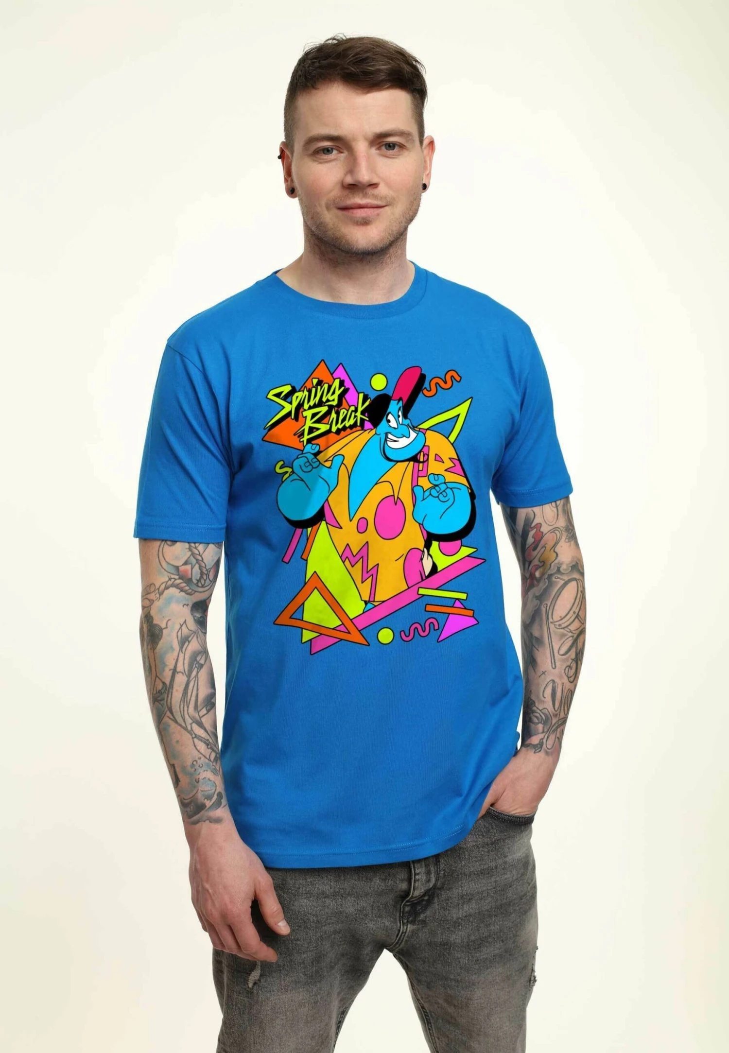 Disney Aladdin Spring Break UnisexT-Shirt Con StampaBright Blue Uomo T-shirt E Polo H3A2102MH-K11 1 Disney Aladdin Spring Break UnisexT-Shirt Con StampaBright Blue Uomo T-shirt E Polo H3A2102MH-K11