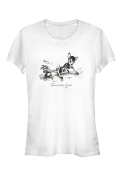 Disney Bambi FriendshipT-Shirt Con StampaWhite Donna T-shirt E Top H3A21DBBQ-A11