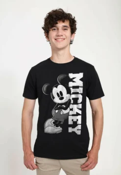 Disney Classic Mickey Mickey Lean UnisexT-Shirt Con StampaBlack Uomo T-shirt E Polo H3A210056-Q11
