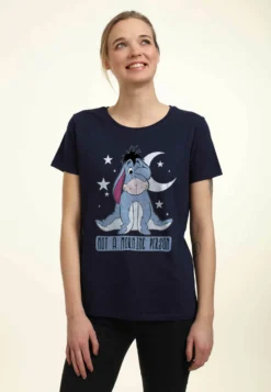 Disney Winnie The Pooh Eeyore Not MorningT-Shirt Con StampaNavy Blue Donna T-shirt E Top H3A2102SH-K11