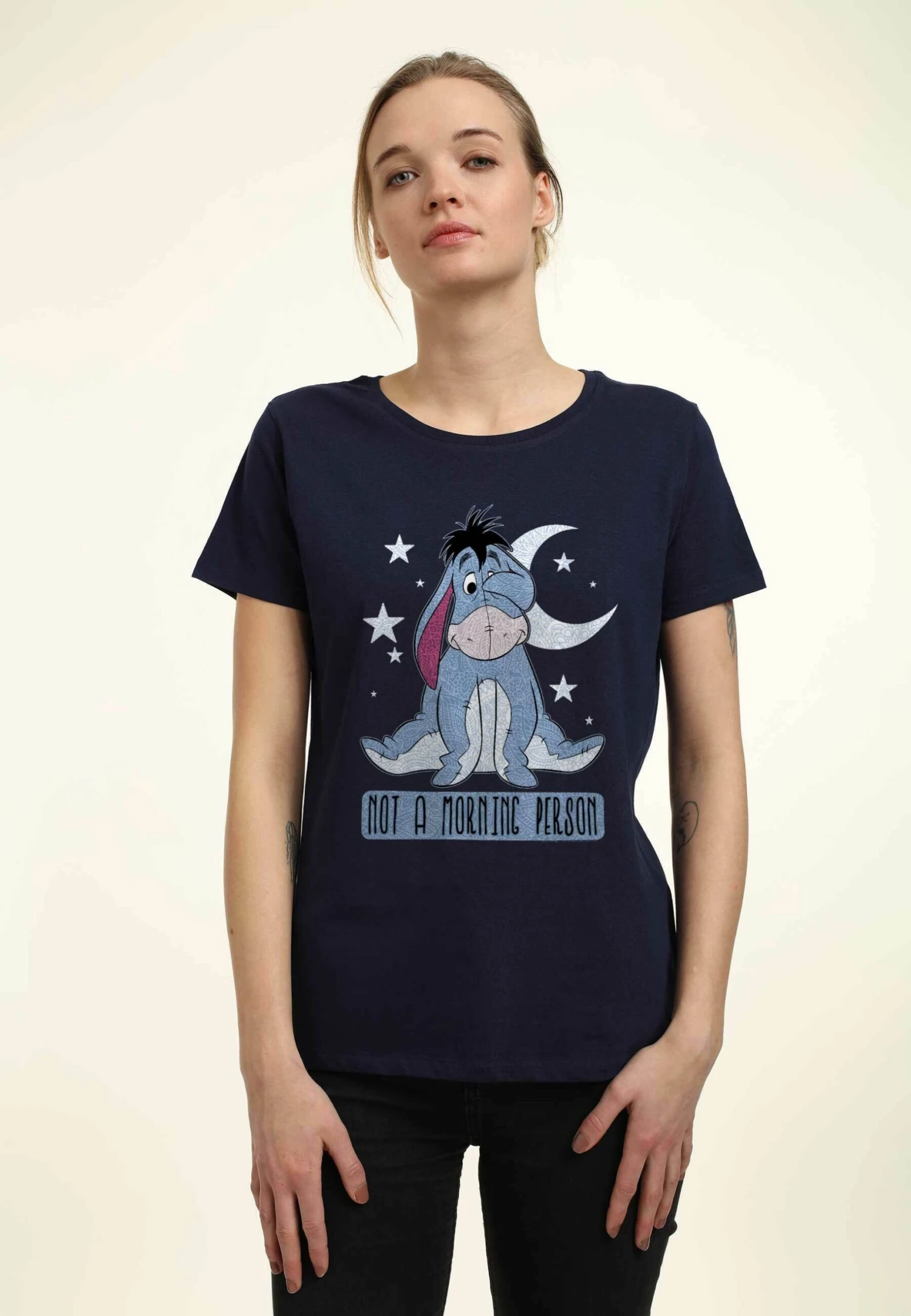 Disney Winnie The Pooh Eeyore Not MorningT-Shirt Con StampaNavy Blue Donna T-shirt E Top H3A2102SH-K11 3 Disney Winnie The Pooh Eeyore Not MorningT-Shirt Con StampaNavy Blue Donna T-shirt E Top H3A2102SH-K11 - immagine 3