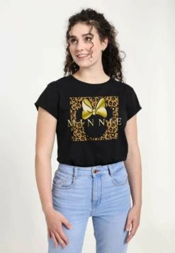 Disney Mickey Classic Leopard Square Minnie - T-Shirt Con Stampa - Black